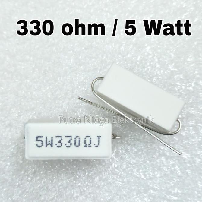 Diskon (1) Resistor 330 ohm 5 watt 330R 5W keramik / kapur / cemen 330ohm 5watt putran1a Ayo Order