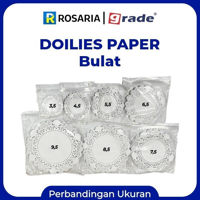 Doilies Paper 7,5 Grade Bulat Putih Alas Isi 250 Pcs Kertas Renda Tatakan Kue Doyleys Best Seller