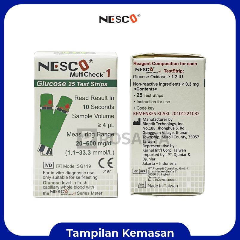Strip Gula Darah Nesco Stik Gcu Glucose Tes Gula Darah Stok