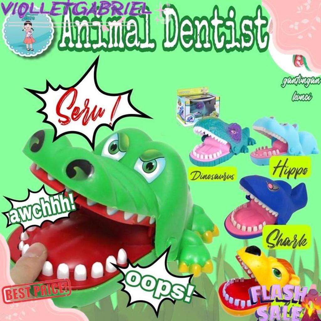 Baru Mainan Dentist Shark/Mainan Anak Gigit Jari Ikan Hiu/Permainan Gigi Buaya Crocodile Dentist Fin