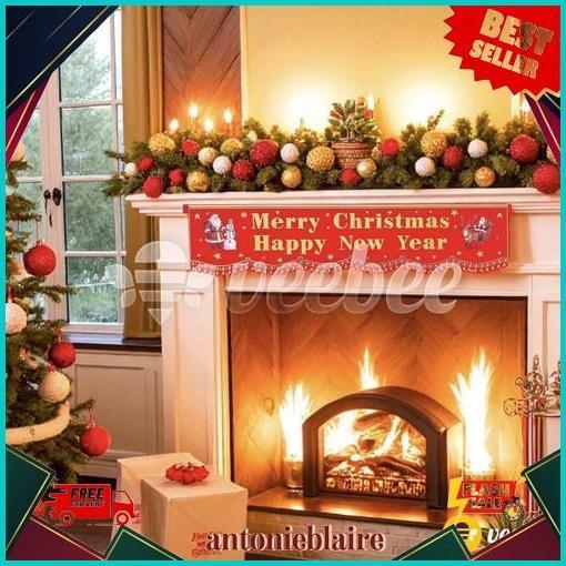 Bigdeal Banner Bludru Merry Christmas | Tulisan Merry Christmas | Tulisan Bludru | Kain