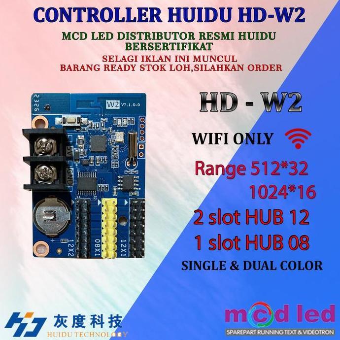 KONTROLER RUNNING TEXT HUIDU HD W00 HD W02 HD W03 HD W04 SATU WARNA