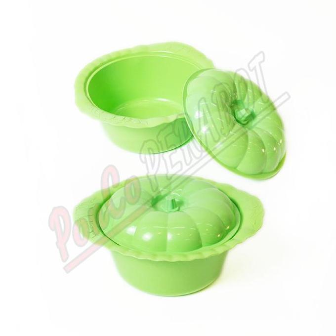 6 Set Basi Prasmanan Bulat Plastik / Tempat Makan Prasmanan Set / Wadah Prasmanan Bentuk Labu Kitche