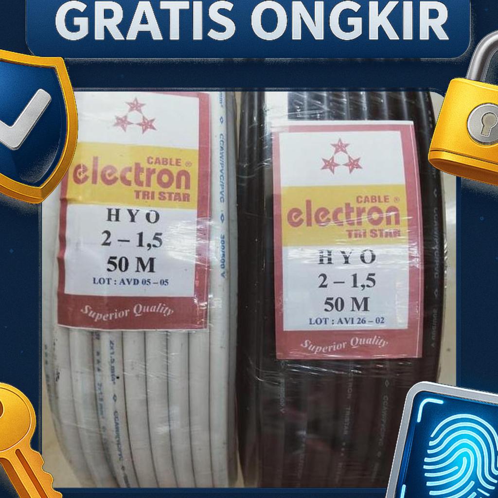 Kabel Serabut Hyo 2X1.5 Electron/Kabel Isi 2 Serabut 2X1.5 Electron