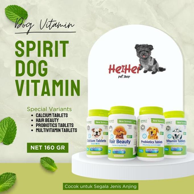SPIRIT Vitamin Calcium for Dog 160 gr- Suplemen Penguat Tulang Anjing - Vitamin Kalsium Anjing /Indu