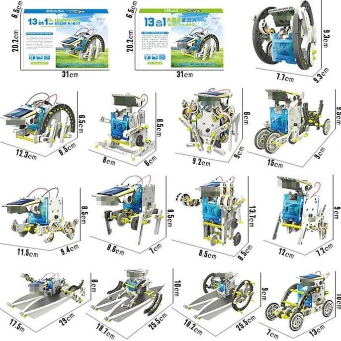 Diy Kit Solar Robot 14In1 Robotic Mainan Edukasi Anak Tenaga Matahari