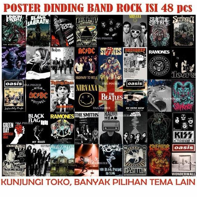 [isi 48] poster dinding band rock | poster band metal band old