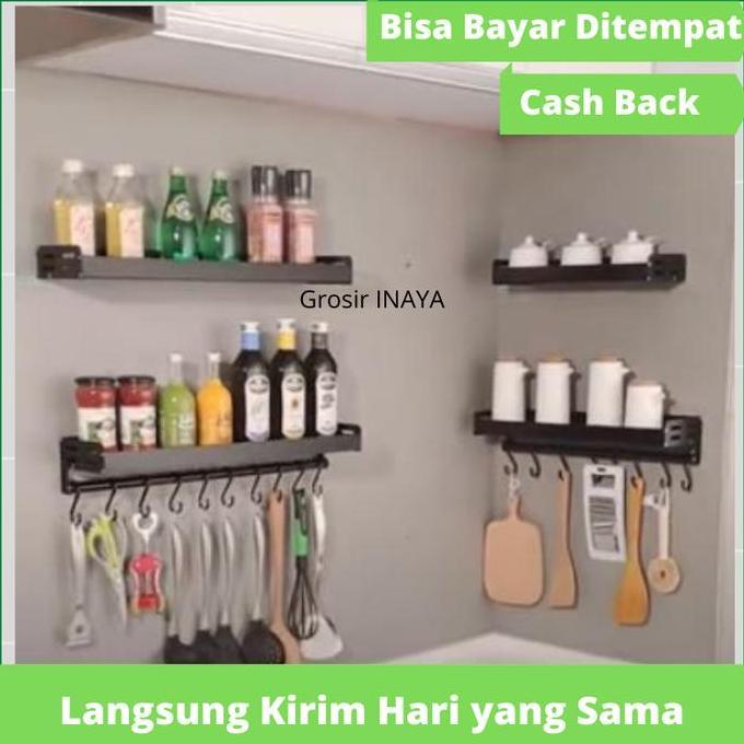RAK DINDING DAPUR | RAK BUMBU DAPUR TANPA GANTUNGAN MODERN MINIMALIS