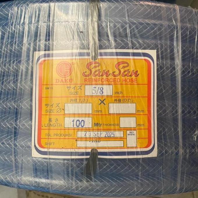 Selang Air Serat Benang 5/8" Merk San San Dari Cobra 100Mtr Kran Air