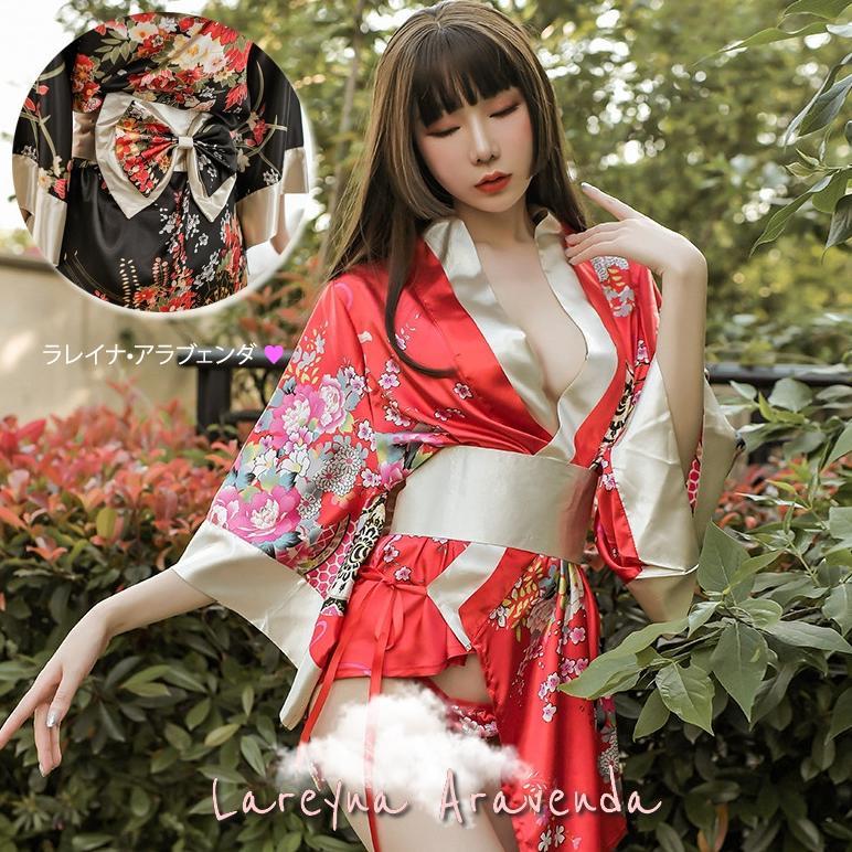 Pakaian Wanita- Set Lingerie + Cd Model Kimono Premium Sabuk Besar Satin Jepang Lg109 - Lingerie - B