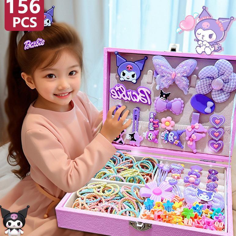 AWC PANDORA BOX AKESORIS ANAK ISI JEPITAN RAMBUT MINI, IKAT RAMBUT DAN CINCIN SERTA AKSESORIS LUCU