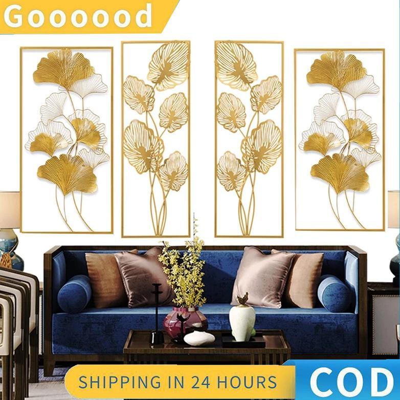 30*85 Cm/hiasan dinding mewah bingkai logam daun/hiasan dinding besi tempa/hiasan dinding ruang tamu