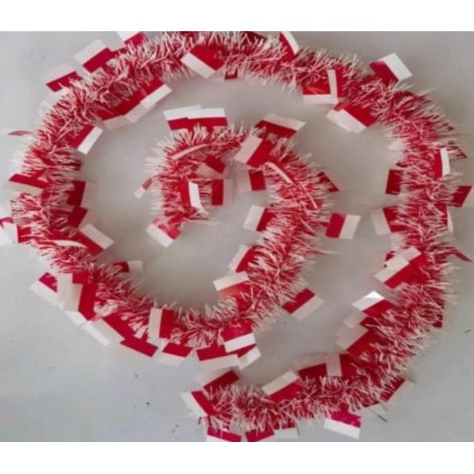 Slinger Rumbai Hiasan HUT RI Panjang 2 Meter / Slinger Merah Putih