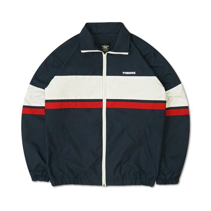 Throox Jaket Tracktop Declan Navy White Parasut New Best Quality 100% Original