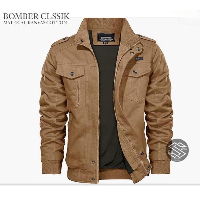 Jaket Bomber Classik Terbaru / Jaket Bomber Mat Kanvas / Jaket Pria Simple / Jaket Cowok Terlaris Be