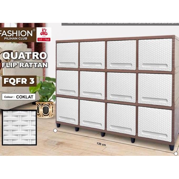 PILIHAN CLUB - Fashion Quattro - Rak Plastik Susun TV - Lemari Plastik Pakaian - Kabinet TV - Almari