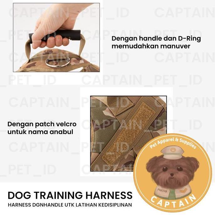 DOG HARNESS K9 MILITARY TACTICAL VEST ROMPI ANJING MILITER LARGE DOG HARNESS Promo Premium