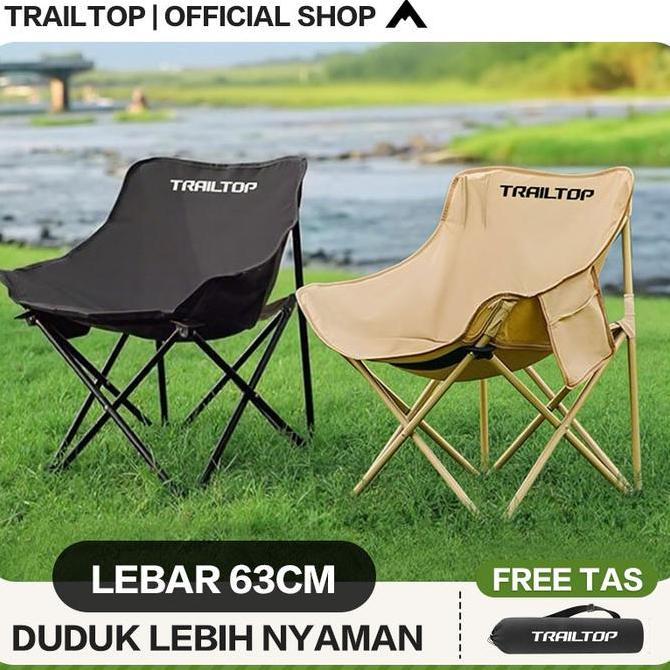 TrailTop Kursi Lipat Outdoor Kursi Santai Kain Oxford Bangku Lipat Kursi Lipat Portable