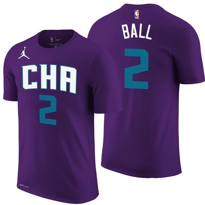 Kaos Baju Tshirt Baju Basket Nba Charlote Hornets 2 Lamelo Ball Ungu