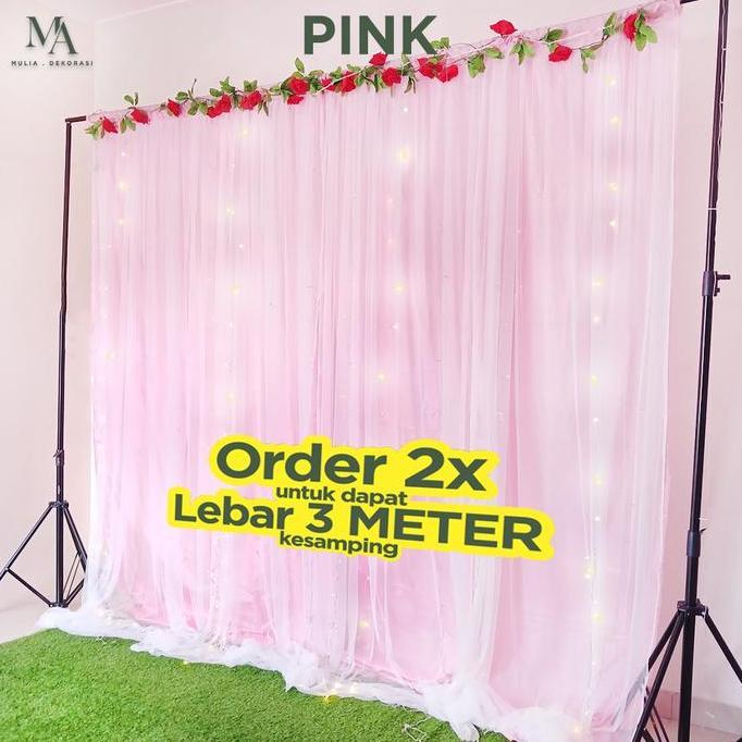 Diskon Kain Dekorasi Backdrop Tiang Abutai Tile Sudah Dijahit Lamaran Nikahan
