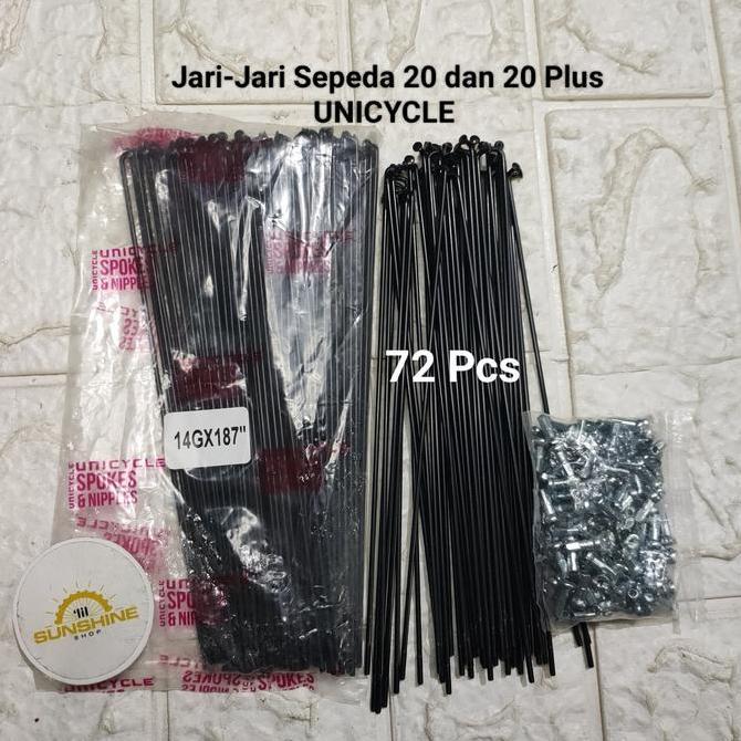 Promo Spoke Ruji Jari 187 Unicycle 187Mm Black Velg Rims Sepeda 20 Murni Dan 20 Plus 20X1 3/8 Tinggi