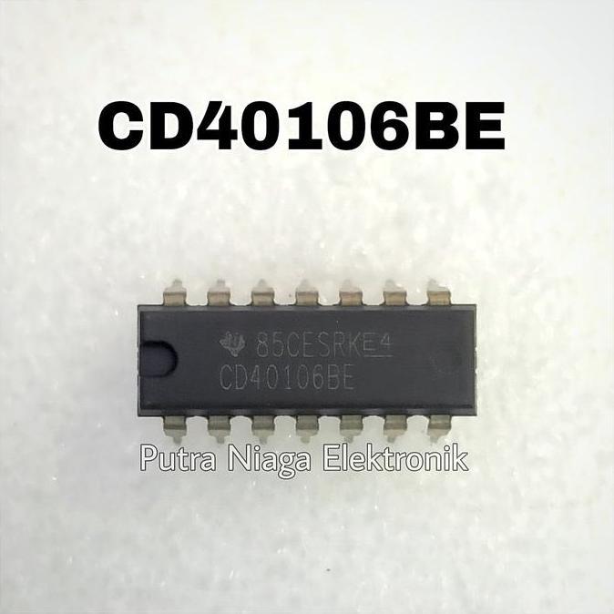 Diskon (1) ic CD40106BE Dip 14 pin CD40106 / TC40106 / HEF40106 / HCF40106 putran1a Berkualitas