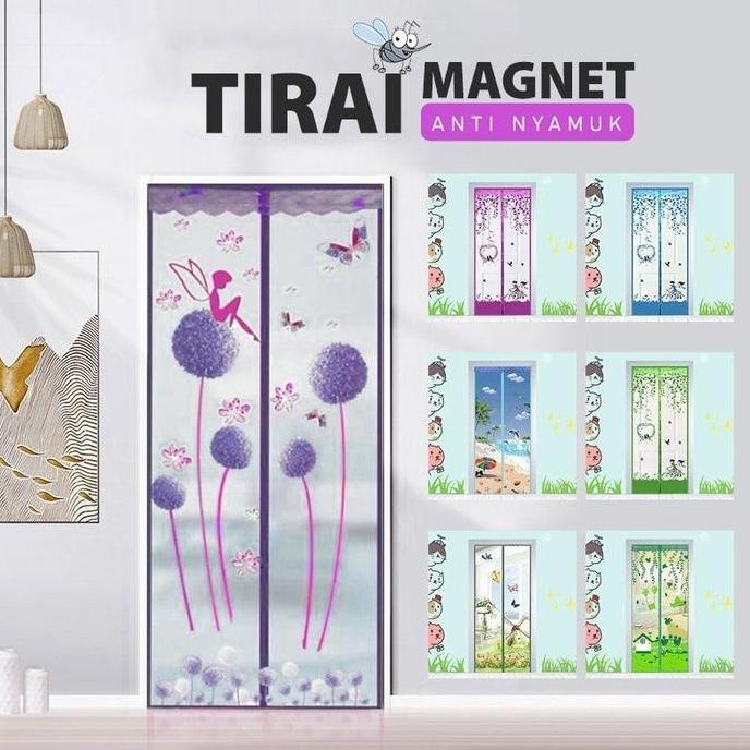 Spesial Tirai Magnet Ori Tirai Kamar Pintu Kain Kamar Tirai Magnet Anti Nyamuk