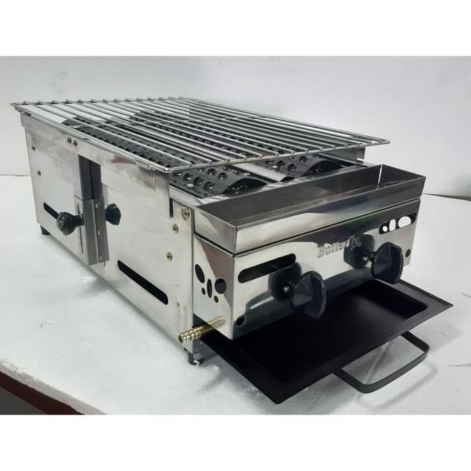 Diskon Mesin Pemanggang Bbq Sosis Bakar, Ayam, Sate, Ikan 2 Tungku Butterfly