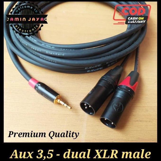 Jack audio 3,5 to dual jack xlr male panjang 1 meter