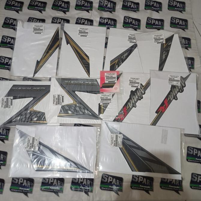Promo Stiker setiker stripping striping Fullset Hitam Ninja R 2014 Original Diskon