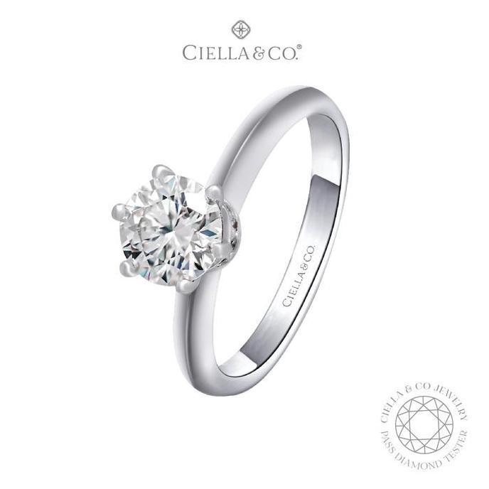Cincin Tunangan Moissanite - Ciella&co. Hidden Halo Solitaire Ring