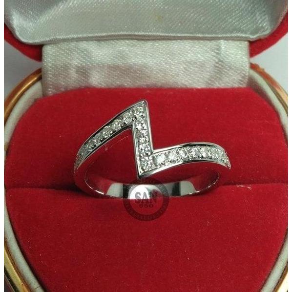 Cincin wanita nikah tunangan  pallladium platinum perak emas putih emas kuning  s 1665