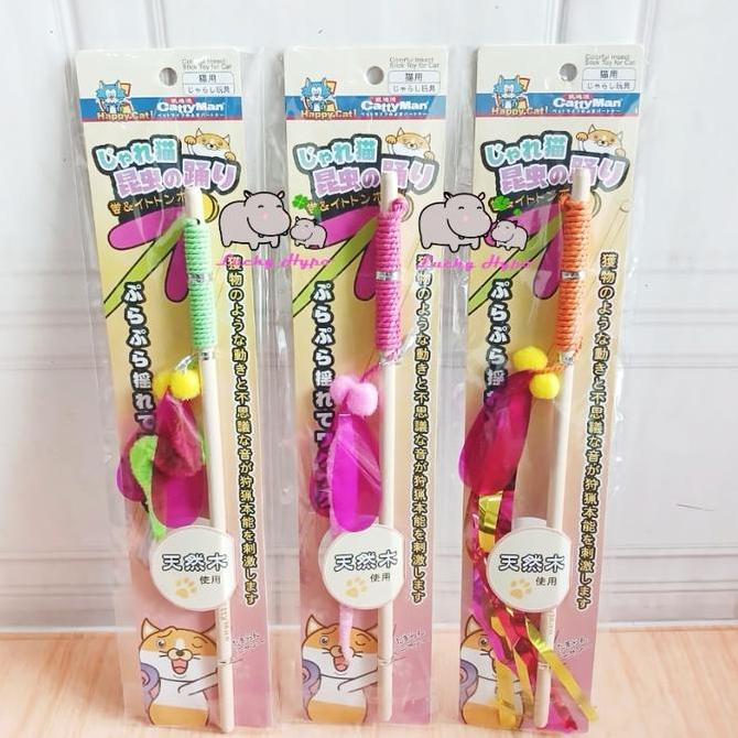 Mainan Kucing Stick Cattyman Colorful Insect Stick Cat Toy