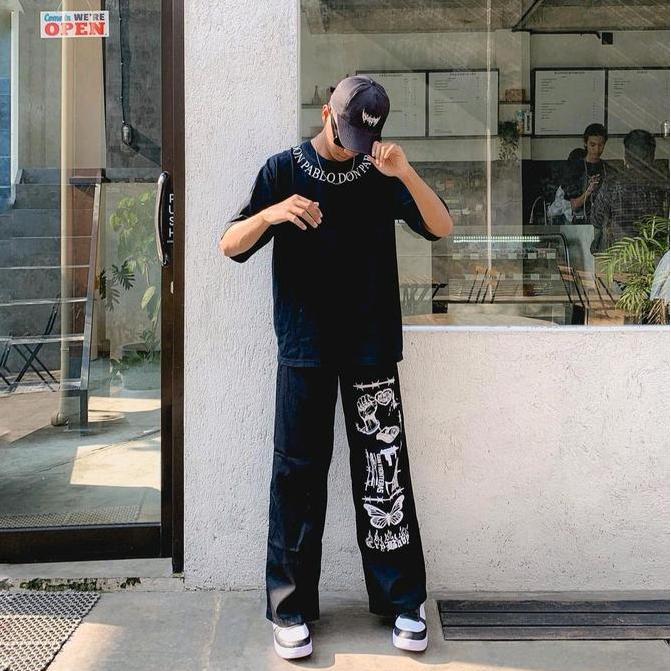 Csid - Graffiti Ghotic Wide Leg | celana panjang | celana bahan | celana kulot