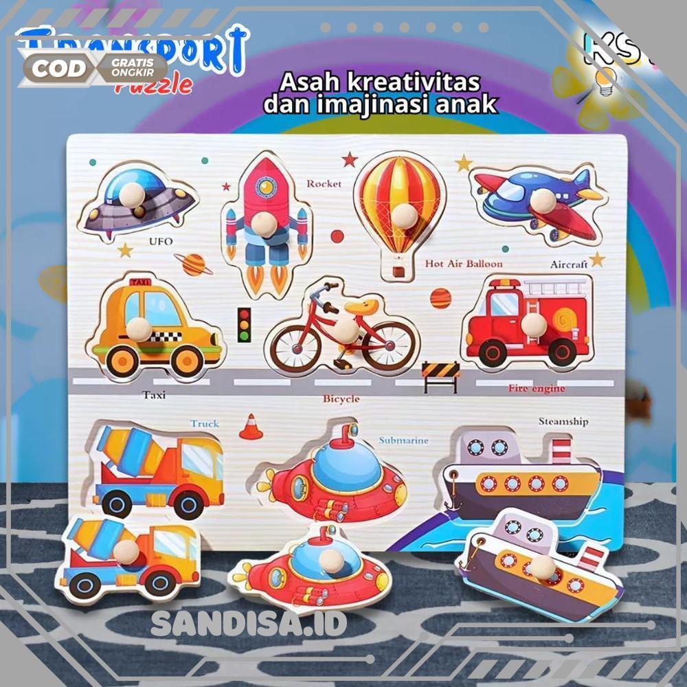 Puzzle Kayu Transportasi