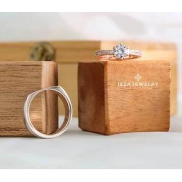 cincin tunangan Platinum 5% Emas Putih 10%