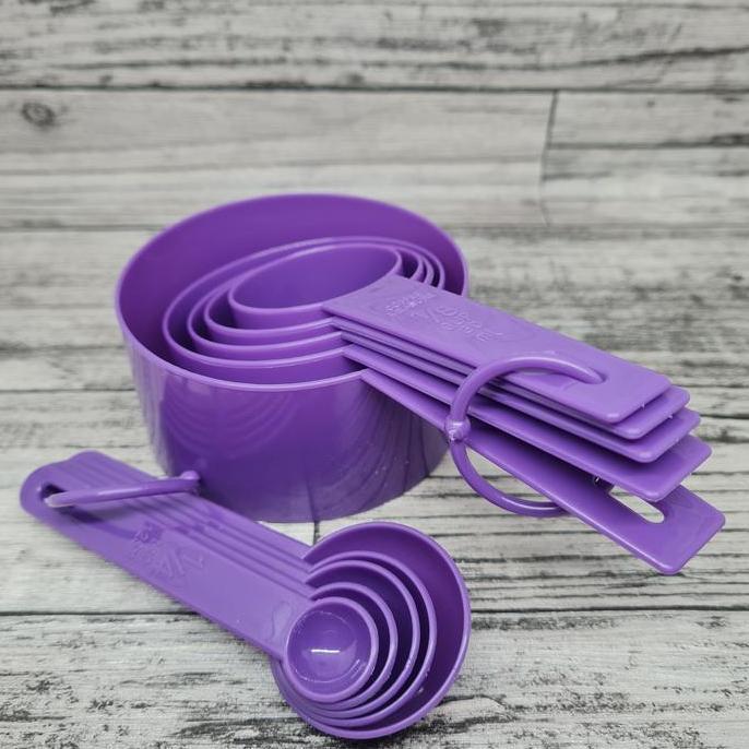 plastic measuring cup and spoon set 10pcs / sendok takar