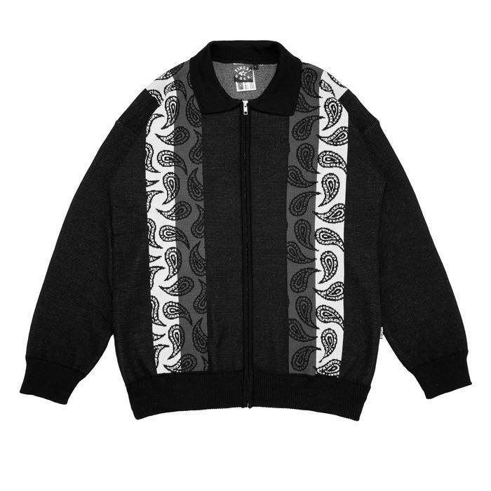 Gdck Polo Knit Parte Black / Polo Knitwear Hitam Rajut Katun / Sweatshirt Cardigan Oversize Panjang 