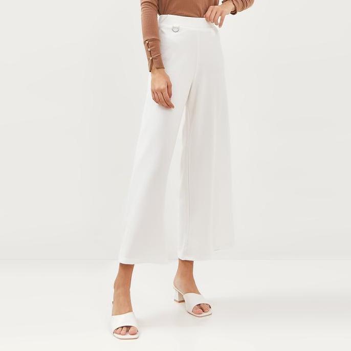 SIMPLICITY Textured Vertical Culottes With Ring Detail Karet Kulot