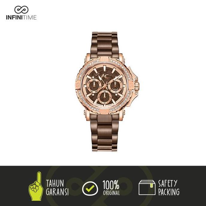 Jam Tangan Alexandre Christie AC 9205 Full Brown Wanita Stainless