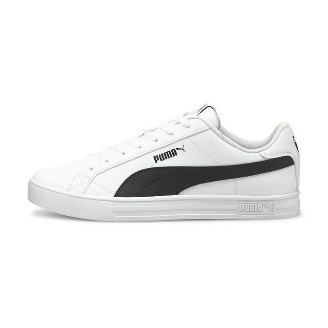 New- PUMA Sepatu Training Smash Vulcanised V3 Low White-Black