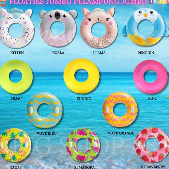 INTEX PELAMPUNG  BAN RENANG ANAK DEWASA JUMBO BESAR BIG SWIM RING BULAT RING DONAT INFLATABLE FLOATI