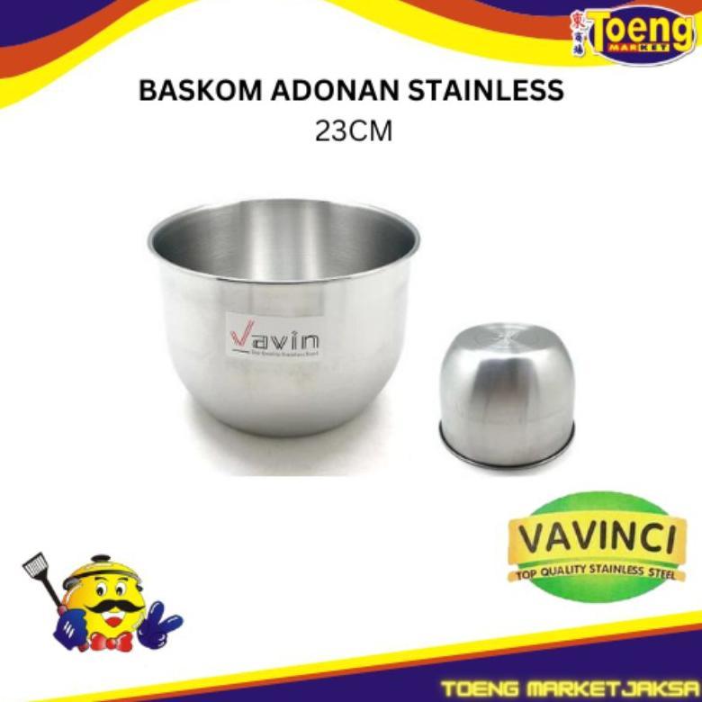 BASKOM ADONAN KUE STAINLESS 23CM 304-20223 VAVINCI baskom