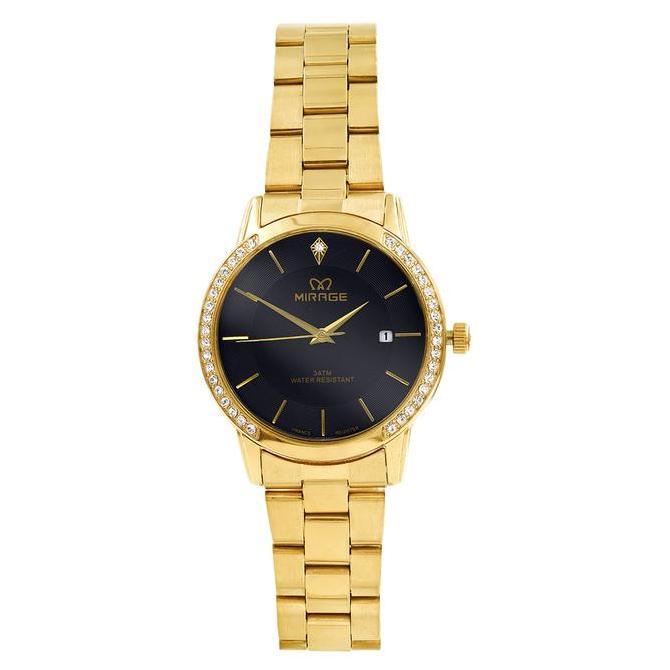 Mirage Watch - Jam Tangan Mirage Wanita Emas 8805 L Permata Stainless Gold Anti Karat Tahan Air Kaca