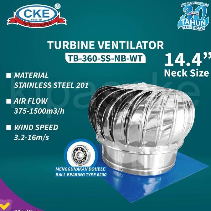 TERBARU Turbin Ventilator 14 Inch Turbine Roof Ventilasi Atap Rumah Pabrik 14"