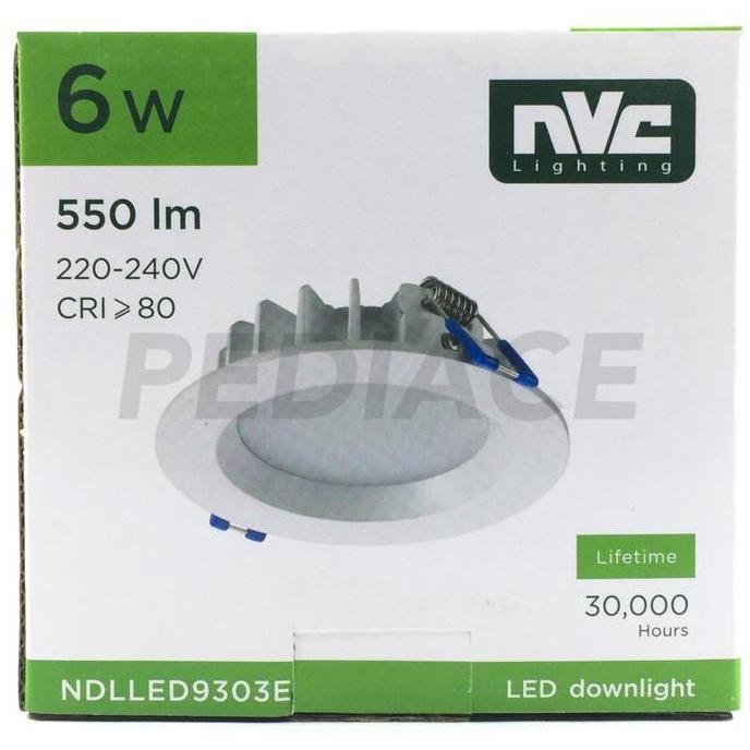 Lampu LED Downlight Panel NVC NDLLED9303E 6W 6 W 6WATT 6 WATT 550 Lm