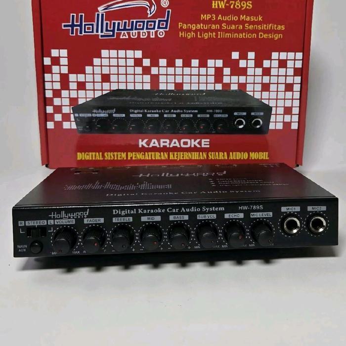 Hollywood Parametik Preamp Karaoke Hw 789S Parametrix 2 Mic 11.15 Dc 6V Rms T.H.D 0.01% Kualitas Sua