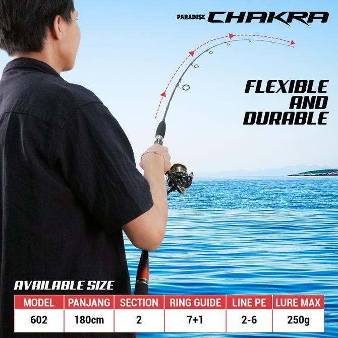 Putrowayahseller - Joran Specialist Jigging Paradise Chakra Carbon Solid Dasaran Laut + Handle Japan
