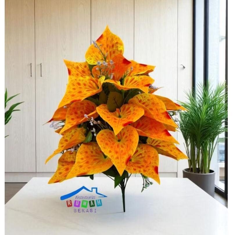 GROSIR BUNGA ARON PANDA ARTIFICIAL 24 KUNTUM / BUNGA ANTHURIUM 24 KUNTUM ( BUNGA SAJA ) Termurah