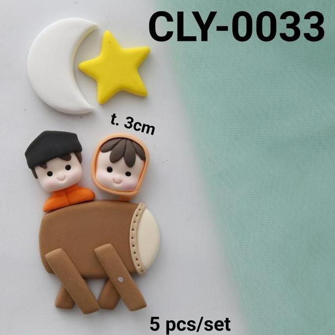 Miliki Cly-0033 Cake Topper Hiasan Kue Clay Lebaran Idul Fitri Bedug Bintang